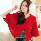Tokyo Fashion - Pompom-Accent Knit Cape Jacket
