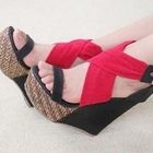Mancienne - Cross Strap Belted Wedge Sandals