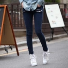 JUNY - Zip-Accent Skinny Pants