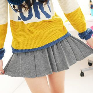 Pleated Knit Miniskirt Pleated Knit Miniskirt