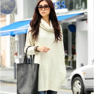 Set: Waffle-Knit Sweater Dress + Circle Scarf Set: Waffle-Knit Sweater Dress + Circle Scarf