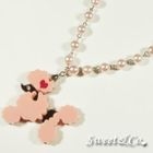 Sweet & Co. - Mirror Heart Pink Poodle Pearl Necklace