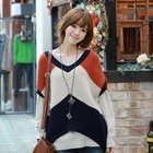 CLICK - Multicolor Asymmetric-Hem Knit Top