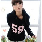 59 Seconds - '59' Print Fleece-Hood Pullover