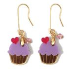 Sweet & Co. - Sweet&Co Mini Gold Purple Cupcake Crystal Earrings