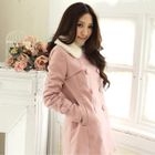 Tokyo Fashion - Faux-Fur Collar Double-Breasted Coat