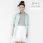 lovemark - Set: Pocket-Front Shirt + Mock Two-Piece Dress