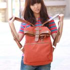 Smoothie - Faux-Leather Trim Buckled Backpack