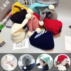 Milmerta - Kids Pompom-Accent Beanie Milmerta - Kids Pompom-Accent Beanie