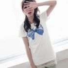 BAIMM - Short-Sleeve Bow-Print T-Shirt