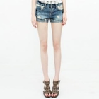 Bluemint - Lace Panel Distressed Denim Shorts