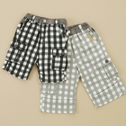 Biquette - Check Pattern Cropped Pants