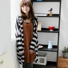 OrangeBear - Striped Hooded Zip Cardigan