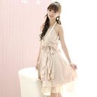 59 Seconds - Bow-Accent Tie-Back Ruffle Dress