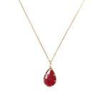 Briolette - Ruby Drop Necklace