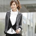59th Street - Inset Lace Vest Single-Button Blazer