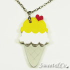 Sweet & Co. - Yellow Mirror Ice-Cream Silver Necklace