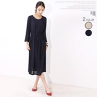 ANNINA - Drawstring-Waist Chiffon Dress