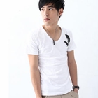 MR.PARK - Feather-Print V-Neck T-Shirt