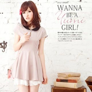 Peter Pan-Collar Keyhold Dress Peter Pan-Collar Keyhold Dress