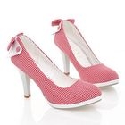 Smoothie - Bow-Accent Gingham Pumps