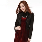 O.SA - Shirred Sleeve Metallic Cropped Jacket