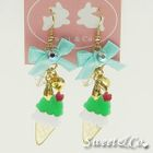 Sweet & Co. - Mini Green Ice-Cream Gold Ribbon Earrings