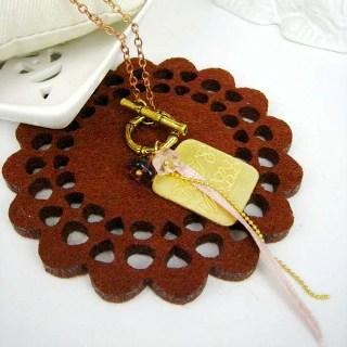Gold English Book Long Necklace