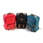 VINTAGE BROTHERS - Faux-Suede Trim Canvas Backpack