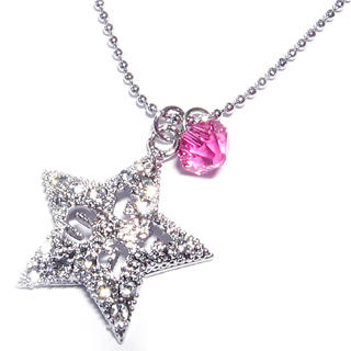 'Shining Star' Necklace with Pink Swarovski Crystal