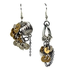 Truffles - Stylish Paillette Silver & Black Earrings