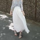 midnightCOCO - Chiffon Pleated Long Skirt