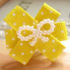 Fit-to-Kill - Hand made Pretty ribbon with yellow spot cotton ring