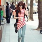 REDOPIN - Striped Shirred Side Top