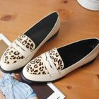 Grace Candy - Genuine Leather Leopard Print Loafers