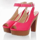 Grace Candy - Peep-Toe Chunky Heel Pumps
