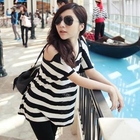 Goodies - Off-Shoulder Striped Knit Top