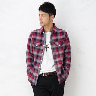 Long-Sleeve Dual-Pocket Plaid Shirt Long-Sleeve Dual-Pocket Plaid Shirt