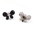 2CAN - Silver 925 + Black Plate Butterfly Earrings