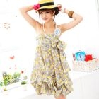 59 Seconds - Strapless Bubble-Hem Print Sundress