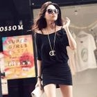PUFFY - Mock Two-Pieces Dolman Sleeve Dress