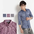 AOYAMA - Elbow-Sleeve Striped Silk Shirt