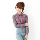 ageha@shibuya - Long-Sleeve Ribbon Pattern Blouse
