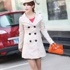 Meteshow - Double-Breast Hooded Trench Coat