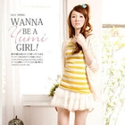 YUMI - Bow-Back Striped T-Shirt