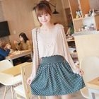 CLICK - Mock Two-Piece Dotted Dress