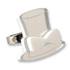 Sweet & Co. - Sweet Mirror White Hatter Ribbon Silver Ring