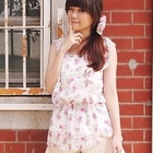 ZOO - Sleeveless Gathered-Waist Ruffle Top