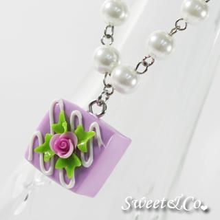 Sweet Purple Rose Chocolate Pearl Necklace