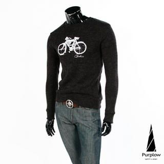 Bicycle Print Knit Sweater